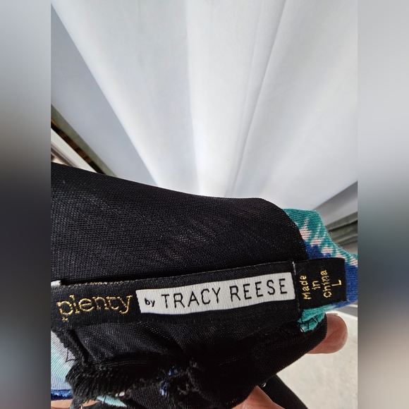 Plenty by Tracy Reese Blue Wave Pattern Cowl Frock Dress - Lined - Size L - Picture 8 of 9